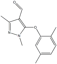 5-(2,5-dimethylphenoxy)-1,3-dimethyl-1H-pyrazole-4-carbaldehyde Struktur