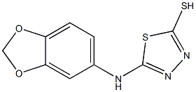 5-(2H-1,3-benzodioxol-5-ylamino)-1,3,4-thiadiazole-2-thiol Struktur