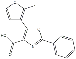 5-(2-methylfuran-3-yl)-2-phenyl-1,3-oxazole-4-carboxylic acid Struktur