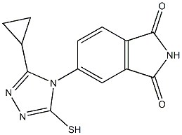 5-(3-cyclopropyl-5-sulfanyl-4H-1,2,4-triazol-4-yl)-2,3-dihydro-1H-isoindole-1,3-dione Struktur