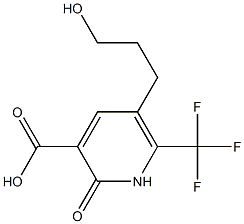 5-(3-hydroxypropyl)-2-oxo-6-(trifluoromethyl)-1,2-dihydropyridine-3-carboxylic acid Struktur