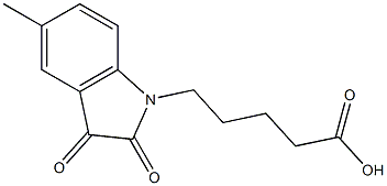 5-(5-methyl-2,3-dioxo-2,3-dihydro-1H-indol-1-yl)pentanoic acid Struktur