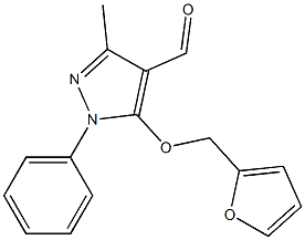 5-(furan-2-ylmethoxy)-3-methyl-1-phenyl-1H-pyrazole-4-carbaldehyde Struktur