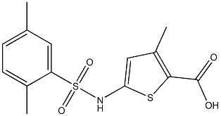 5-[(2,5-dimethylbenzene)sulfonamido]-3-methylthiophene-2-carboxylic acid Struktur