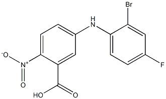 5-[(2-bromo-4-fluorophenyl)amino]-2-nitrobenzoic acid Struktur