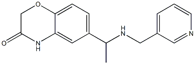 6-{1-[(pyridin-3-ylmethyl)amino]ethyl}-3,4-dihydro-2H-1,4-benzoxazin-3-one Struktur