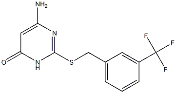 6-amino-2-({[3-(trifluoromethyl)phenyl]methyl}sulfanyl)-3,4-dihydropyrimidin-4-one Struktur