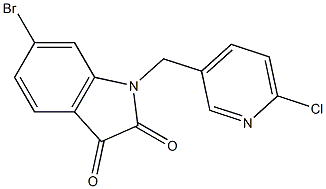 6-bromo-1-[(6-chloropyridin-3-yl)methyl]-2,3-dihydro-1H-indole-2,3-dione Struktur