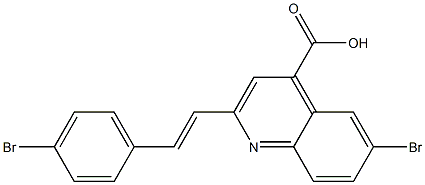 6-bromo-2-[(E)-2-(4-bromophenyl)vinyl]quinoline-4-carboxylic acid Struktur