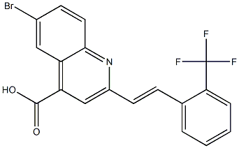 6-bromo-2-{(E)-2-[2-(trifluoromethyl)phenyl]vinyl}quinoline-4-carboxylic acid Struktur