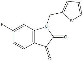 6-fluoro-1-(thiophen-2-ylmethyl)-2,3-dihydro-1H-indole-2,3-dione Struktur