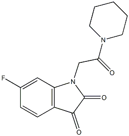 6-fluoro-1-[2-oxo-2-(piperidin-1-yl)ethyl]-2,3-dihydro-1H-indole-2,3-dione Struktur