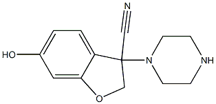 6-hydroxy-3-(piperazin-1-yl)-2,3-dihydro-1-benzofuran-3-carbonitrile Struktur