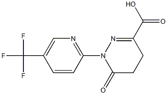 6-oxo-1-[5-(trifluoromethyl)pyridin-2-yl]-1,4,5,6-tetrahydropyridazine-3-carboxylic acid Struktur