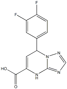 7-(3,4-difluorophenyl)-4,7-dihydro[1,2,4]triazolo[1,5-a]pyrimidine-5-carboxylic acid Struktur