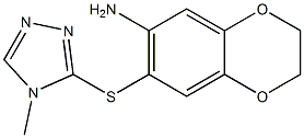 7-[(4-methyl-4H-1,2,4-triazol-3-yl)sulfanyl]-2,3-dihydro-1,4-benzodioxin-6-amine Struktur