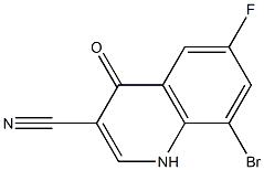 8-bromo-6-fluoro-4-oxo-1,4-dihydroquinoline-3-carbonitrile Struktur