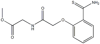 methyl ({[2-(aminocarbonothioyl)phenoxy]acetyl}amino)acetate Struktur