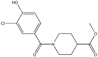 methyl 1-[(3-chloro-4-hydroxyphenyl)carbonyl]piperidine-4-carboxylate Struktur