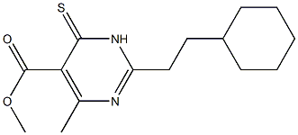 methyl 2-(2-cyclohexylethyl)-4-methyl-6-thioxo-1,6-dihydropyrimidine-5-carboxylate Struktur