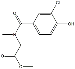 methyl 2-[(3-chloro-4-hydroxyphenyl)-N-methylformamido]acetate Struktur