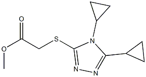 methyl 2-[(4,5-dicyclopropyl-4H-1,2,4-triazol-3-yl)sulfanyl]acetate Struktur