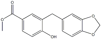 methyl 3-(1,3-benzodioxol-5-ylmethyl)-4-hydroxybenzoate Struktur