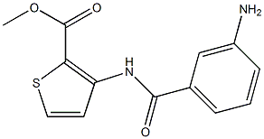 methyl 3-[(3-aminobenzene)amido]thiophene-2-carboxylate Struktur