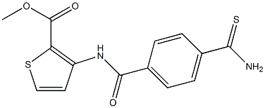 methyl 3-[(4-carbamothioylbenzene)amido]thiophene-2-carboxylate Struktur