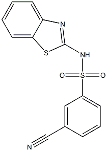 N-(1,3-benzothiazol-2-yl)-3-cyanobenzene-1-sulfonamide Struktur