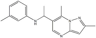 N-(1-{2,7-dimethylpyrazolo[1,5-a]pyrimidin-6-yl}ethyl)-3-methylaniline Struktur