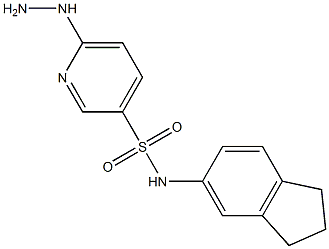 N-(2,3-dihydro-1H-inden-5-yl)-6-hydrazinylpyridine-3-sulfonamide Struktur