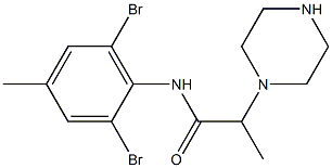 N-(2,6-dibromo-4-methylphenyl)-2-(piperazin-1-yl)propanamide Struktur