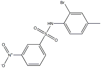 N-(2-bromo-4-methylphenyl)-3-nitrobenzene-1-sulfonamide Struktur