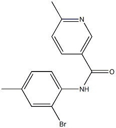 N-(2-bromo-4-methylphenyl)-6-methylnicotinamide Struktur