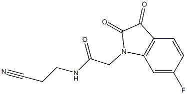 N-(2-cyanoethyl)-2-(6-fluoro-2,3-dioxo-2,3-dihydro-1H-indol-1-yl)acetamide Struktur