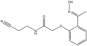 N-(2-cyanoethyl)-2-{2-[(1E)-N-hydroxyethanimidoyl]phenoxy}acetamide Struktur