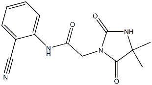 N-(2-cyanophenyl)-2-(4,4-dimethyl-2,5-dioxoimidazolidin-1-yl)acetamide Struktur