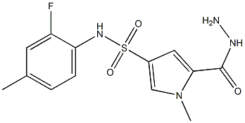 N-(2-fluoro-4-methylphenyl)-5-(hydrazinocarbonyl)-1-methyl-1H-pyrrole-3-sulfonamide Struktur