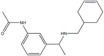 N-(3-{1-[(cyclohex-3-en-1-ylmethyl)amino]ethyl}phenyl)acetamide Struktur