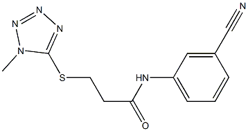 N-(3-cyanophenyl)-3-[(1-methyl-1H-1,2,3,4-tetrazol-5-yl)sulfanyl]propanamide Struktur