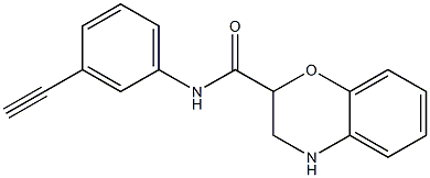 N-(3-ethynylphenyl)-3,4-dihydro-2H-1,4-benzoxazine-2-carboxamide Struktur