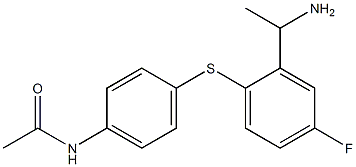 N-(4-{[2-(1-aminoethyl)-4-fluorophenyl]sulfanyl}phenyl)acetamide Struktur