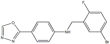 N-[(5-bromo-2-fluorophenyl)methyl]-4-(1,3,4-oxadiazol-2-yl)aniline Struktur