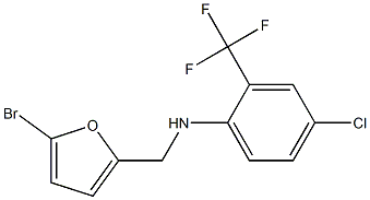 N-[(5-bromofuran-2-yl)methyl]-4-chloro-2-(trifluoromethyl)aniline Struktur