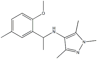 N-[1-(2-methoxy-5-methylphenyl)ethyl]-1,3,5-trimethyl-1H-pyrazol-4-amine Struktur