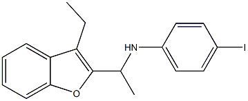 N-[1-(3-ethyl-1-benzofuran-2-yl)ethyl]-4-iodoaniline Struktur