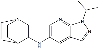 N-[1-(propan-2-yl)-1H-pyrazolo[3,4-b]pyridin-5-yl]-1-azabicyclo[2.2.2]octan-3-amine Struktur