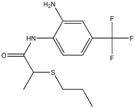 N-[2-amino-4-(trifluoromethyl)phenyl]-2-(propylsulfanyl)propanamide Struktur