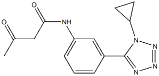 N-[3-(1-cyclopropyl-1H-1,2,3,4-tetrazol-5-yl)phenyl]-3-oxobutanamide Struktur